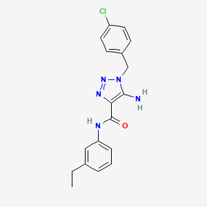 molecular formula C18H18ClN5O B2394302 5-amino-1-(4-chlorobenzyl)-N-(3-ethylphenyl)-1H-1,2,3-triazole-4-carboxamide CAS No. 899736-50-6