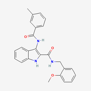 molecular formula C25H23N3O3 B2394304 N,N-diethyl-2-(4-{[(4-fluorophenyl)amino]sulfonyl}-1,5-dimethyl-1H-pyrrol-2-yl)-4-methyl-1,3-thiazole-5-carboxamide CAS No. 1031994-51-0