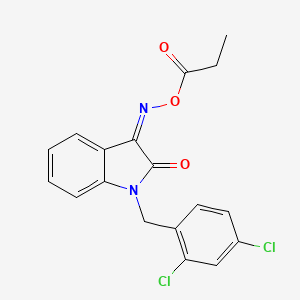 molecular formula C18H14Cl2N2O3 B2394310 [(Z)-[1-[(2,4-dichlorophenyl)methyl]-2-oxoindol-3-ylidene]amino] propanoate CAS No. 320419-60-1