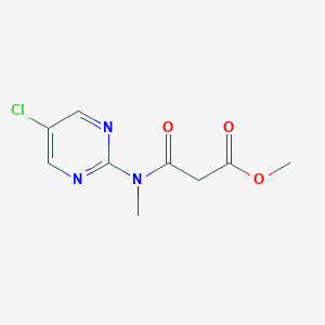 molecular formula C9H10ClN3O3 B2394312 3-((5-氯嘧啶-2-基)(甲基)氨基)-3-氧代丙酸甲酯 CAS No. 2413886-72-1