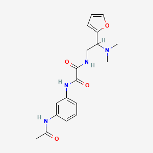 molecular formula C18H22N4O4 B2394318 N1-(3-乙酰氨基苯基)-N2-(2-(二甲氨基)-2-(呋喃-2-基)乙基)草酰胺 CAS No. 941975-93-5