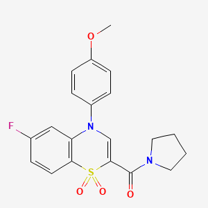 molecular formula C20H19FN2O4S B2394320 Ethyl 4-({7-methyl-3-[(4-methylpiperidin-1-yl)carbonyl]-1,8-naphthyridin-4-yl}amino)benzoate CAS No. 1251691-86-7