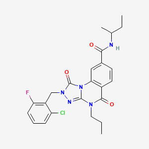 molecular formula C24H25ClFN5O3 B2394325 N-(sec-butyl)-2-(2-chloro-6-fluorobenzyl)-1,5-dioxo-4-propyl-1,2,4,5-tetrahydro-[1,2,4]triazolo[4,3-a]quinazoline-8-carboxamide CAS No. 1105247-30-0