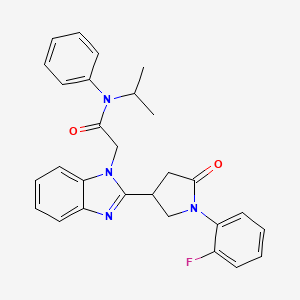 molecular formula C28H27FN4O2 B2394330 2-(2-(1-(2-fluorophenyl)-5-oxopyrrolidin-3-yl)-1H-benzo[d]imidazol-1-yl)-N-isopropyl-N-phenylacetamide CAS No. 847396-05-8
