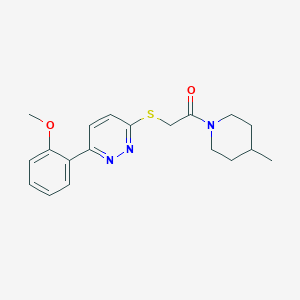 B2394334 2-[6-(2-Methoxyphenyl)pyridazin-3-yl]sulfanyl-1-(4-methylpiperidin-1-yl)ethanone CAS No. 893980-33-1