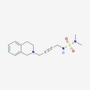 molecular formula C15H21N3O2S B2394342 2-[4-(二甲基氨磺酰氨基)丁-2-炔基]-3,4-二氢-1H-异喹啉 CAS No. 1396866-97-9