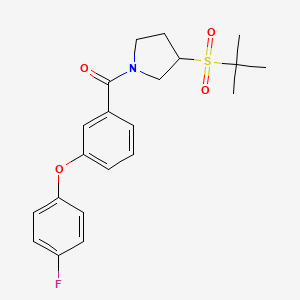 molecular formula C21H24FNO4S B2394355 (3-(Tert-butylsulfonyl)pyrrolidin-1-yl)(3-(4-fluorophenoxy)phenyl)methanone CAS No. 2097903-49-4
