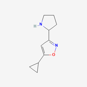 molecular formula C10H14N2O B2394362 5-Cyclopropyl-3-pyrrolidin-2-yl-1,2-oxazole CAS No. 1503714-17-7