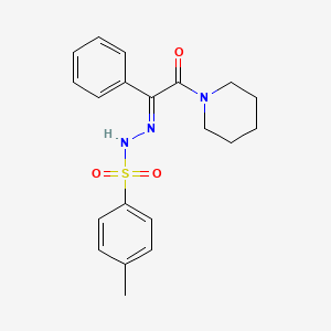 molecular formula C20H23N3O3S B2394363 (E)-4-Methyl-N'-(2-oxo-1-phenyl-2-(piperidin-1-yl)ethylidene)benzenesulfonohydrazide CAS No. 219915-67-0