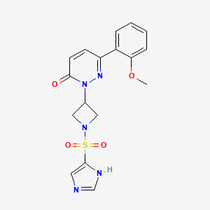 molecular formula C17H17N5O4S B2394373 2-[1-(1H-Imidazol-5-ylsulfonyl)azetidin-3-yl]-6-(2-methoxyphenyl)pyridazin-3-one CAS No. 2380186-11-6