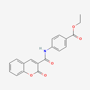 molecular formula C19H15NO5 B2394375 ethyl 4-(2-oxo-2H-chromene-3-amido)benzoate 