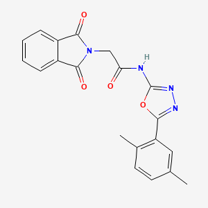 molecular formula C20H16N4O4 B2394380 N-(5-(2,5-dimethylphenyl)-1,3,4-oxadiazol-2-yl)-2-(1,3-dioxoisoindolin-2-yl)acetamide CAS No. 891120-37-9