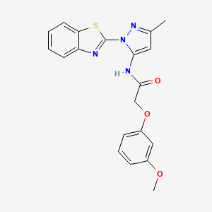 molecular formula C20H18N4O3S B2394393 N-(1-(benzo[d]thiazol-2-yl)-3-methyl-1H-pyrazol-5-yl)-2-(3-methoxyphenoxy)acetamide CAS No. 1172342-24-3