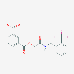 molecular formula C19H16F3NO5 B2394394 邻苯二甲酸甲酯(2-氧代-2-((2-(三氟甲基)苄基)氨基)乙基) CAS No. 1794778-44-1