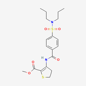 molecular formula C19H26N2O5S2 B2394406 4-[[4-(二丙基磺酰基)苯甲酰基]氨基]-2,3-二氢噻吩-5-羧酸甲酯 CAS No. 392243-09-3