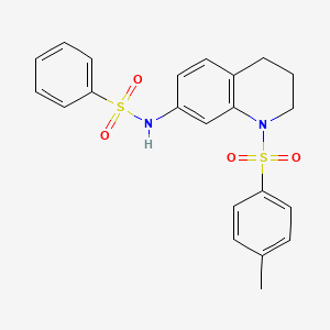 molecular formula C22H22N2O4S2 B2394416 N-(1-甲苯磺酰基-1,2,3,4-四氢喹啉-7-基)苯磺酰胺 CAS No. 898429-92-0