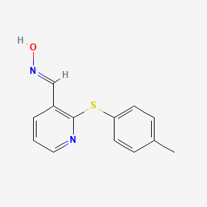 molecular formula C13H12N2OS B2394420 2-[(4-Methylphenyl)sulfanyl]nicotinaldehyde oxime CAS No. 477885-92-0