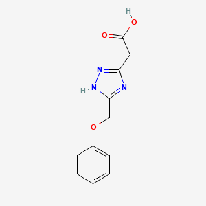 molecular formula C11H11N3O3 B2394425 [5-(phenoxymethyl)-4H-1,2,4-triazol-3-yl]acetic acid CAS No. 1216294-22-2
