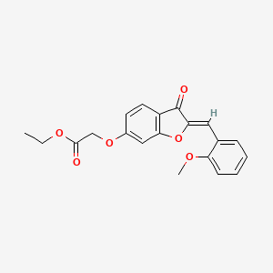 molecular formula C20H18O6 B2394429 (Z)-ethyl 2-((2-(2-methoxybenzylidene)-3-oxo-2,3-dihydrobenzofuran-6-yl)oxy)acetate CAS No. 623117-58-8