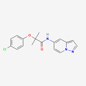 molecular formula C17H16ClN3O2 B2394433 2-(4-氯苯氧基)-2-甲基-N-(吡唑并[1,5-a]吡啶-5-基)丙酰胺 CAS No. 2034547-27-6
