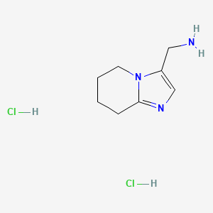 {5H,6H,7H,8H-imidazo[1,2-a]pyridin-3-yl}methanamine dihydrochloride