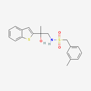 molecular formula C19H21NO3S2 B2394437 N-(2-(benzo[b]thiophen-2-yl)-2-hydroxypropyl)-1-(m-tolyl)methanesulfonamide CAS No. 2034516-62-4