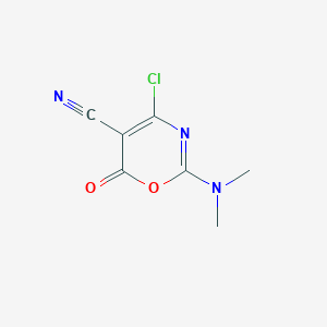 molecular formula C7H6ClN3O2 B2394441 4-chloro-2-(dimethylamino)-6-oxo-6H-1,3-oxazine-5-carbonitrile CAS No. 132164-86-4