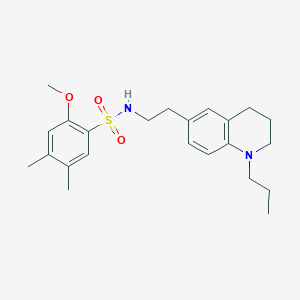 molecular formula C23H32N2O3S B2394450 2-methoxy-4,5-dimethyl-N-(2-(1-propyl-1,2,3,4-tetrahydroquinolin-6-yl)ethyl)benzenesulfonamide CAS No. 955533-64-9