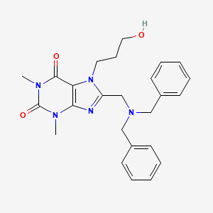 8-((dibenzylamino)methyl)-7-(3-hydroxypropyl)-1,3-dimethyl-1H-purine-2,6(3H,7H)-dione