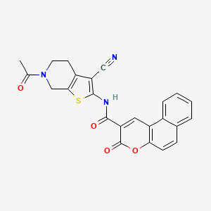 molecular formula C24H17N3O4S B2394456 N-(6-acetyl-3-cyano-4,5,6,7-tetrahydrothieno[2,3-c]pyridin-2-yl)-3-oxo-3H-benzo[f]chromene-2-carboxamide CAS No. 864858-79-7