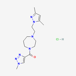(4-(2-(3,5-dimethyl-1H-pyrazol-1-yl)ethyl)-1,4-diazepan-1-yl)(1-methyl-1H-1,2,3-triazol-4-yl)methanone hydrochloride