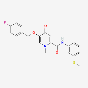 molecular formula C21H19FN2O3S B2394470 5-((4-fluorobenzyl)oxy)-1-methyl-N-(3-(methylthio)phenyl)-4-oxo-1,4-dihydropyridine-2-carboxamide CAS No. 1021211-63-1