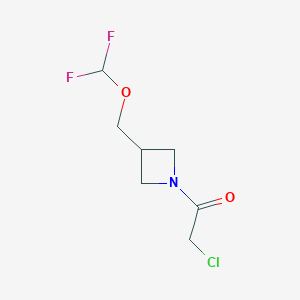 molecular formula C7H10ClF2NO2 B2394483 2-Chloro-1-[3-(difluoromethoxymethyl)azetidin-1-yl]ethanone CAS No. 2411227-13-7