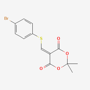 molecular formula C13H11BrO4S B2394490 5-{[(4-Bromophenyl)sulfanyl]methylene}-2,2-dimethyl-1,3-dioxane-4,6-dione CAS No. 477866-37-8