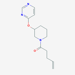 molecular formula C14H19N3O2 B2394499 1-(3-(Pyrimidin-4-yloxy)piperidin-1-yl)pent-4-en-1-one CAS No. 2034331-66-1