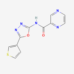 N-(5-(thiophen-3-yl)-1,3,4-oxadiazol-2-yl)pyrazine-2-carboxamide