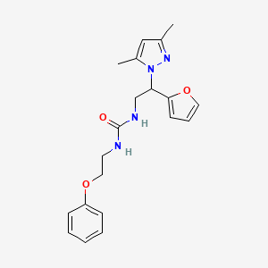 molecular formula C20H24N4O3 B2394508 1-(2-(3,5-dimethyl-1H-pyrazol-1-yl)-2-(furan-2-yl)ethyl)-3-(2-phenoxyethyl)urea CAS No. 2034346-11-5