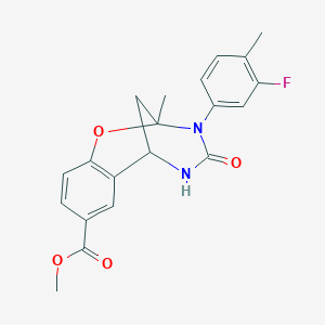 methyl 3-(3-fluoro-4-methylphenyl)-2-methyl-4-oxo-3,4,5,6-tetrahydro-2H-2,6-methanobenzo[g][1,3,5]oxadiazocine-8-carboxylate