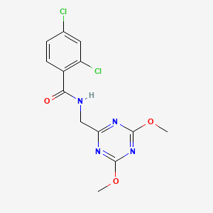 molecular formula C13H12Cl2N4O3 B2394521 2,4-dichloro-N-((4,6-dimethoxy-1,3,5-triazin-2-yl)methyl)benzamide CAS No. 2034356-35-7