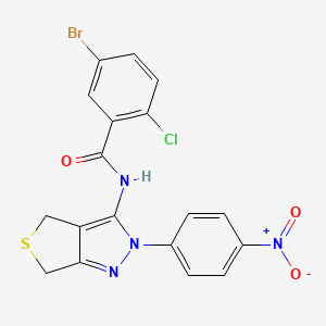 molecular formula C18H12BrClN4O3S B2394524 5-bromo-2-chloro-N-[2-(4-nitrophenyl)-4,6-dihydrothieno[3,4-c]pyrazol-3-yl]benzamide CAS No. 396721-56-5