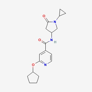 2-(cyclopentyloxy)-N-(1-cyclopropyl-5-oxopyrrolidin-3-yl)isonicotinamide