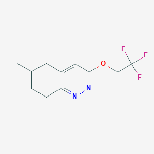 molecular formula C11H13F3N2O B2394528 6-Methyl-3-(2,2,2-trifluoroethoxy)-5,6,7,8-tetrahydrocinnoline CAS No. 2199837-10-8