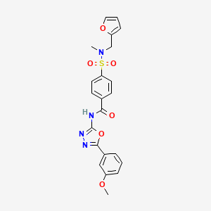 molecular formula C22H20N4O6S B2394533 4-(N-(furan-2-ylmethyl)-N-methylsulfamoyl)-N-(5-(3-methoxyphenyl)-1,3,4-oxadiazol-2-yl)benzamide CAS No. 941959-92-8