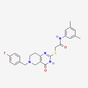 molecular formula C24H25FN4O2S B2394537 N-(3,5-dimethylphenyl)-2-({6-[(4-fluorophenyl)methyl]-4-oxo-3H,4H,5H,6H,7H,8H-pyrido[4,3-d]pyrimidin-2-yl}sulfanyl)acetamide CAS No. 866867-39-2