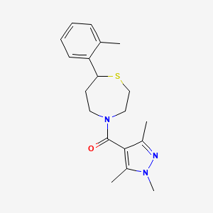 (7-(o-tolyl)-1,4-thiazepan-4-yl)(1,3,5-trimethyl-1H-pyrazol-4-yl)methanone