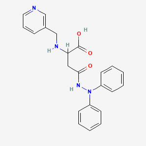 4-(2,2-Diphenylhydrazinyl)-4-oxo-2-(pyridin-3-ylmethylamino)butanoic acid