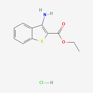 molecular formula C11H12ClNO2S B2394548 Ethyl 3-aminobenzo[b]thiophene-2-carboxylate hydrochloride CAS No. 1956321-92-8
