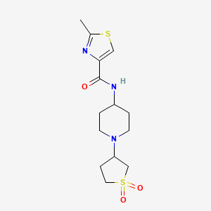 molecular formula C14H21N3O3S2 B2394562 N-(1-(1,1-dioxidotetrahydrothiophen-3-yl)piperidin-4-yl)-2-methylthiazole-4-carboxamide CAS No. 2034307-53-2