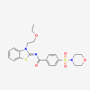 molecular formula C22H25N3O5S2 B2394563 (Z)-N-(3-(2-ethoxyethyl)benzo[d]thiazol-2(3H)-ylidene)-4-(morpholinosulfonyl)benzamide CAS No. 865162-32-9