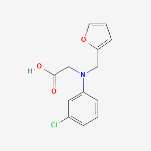 molecular formula C13H12ClNO3 B2394567 2-[(3-Chlorophenyl)(furan-2-ylmethyl)amino]acetic acid CAS No. 1179082-70-2